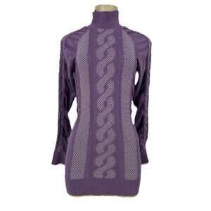 Athleta Medium Women Comet Seamless Long Sleeve T-shirt Knit Pattern Active Q1v